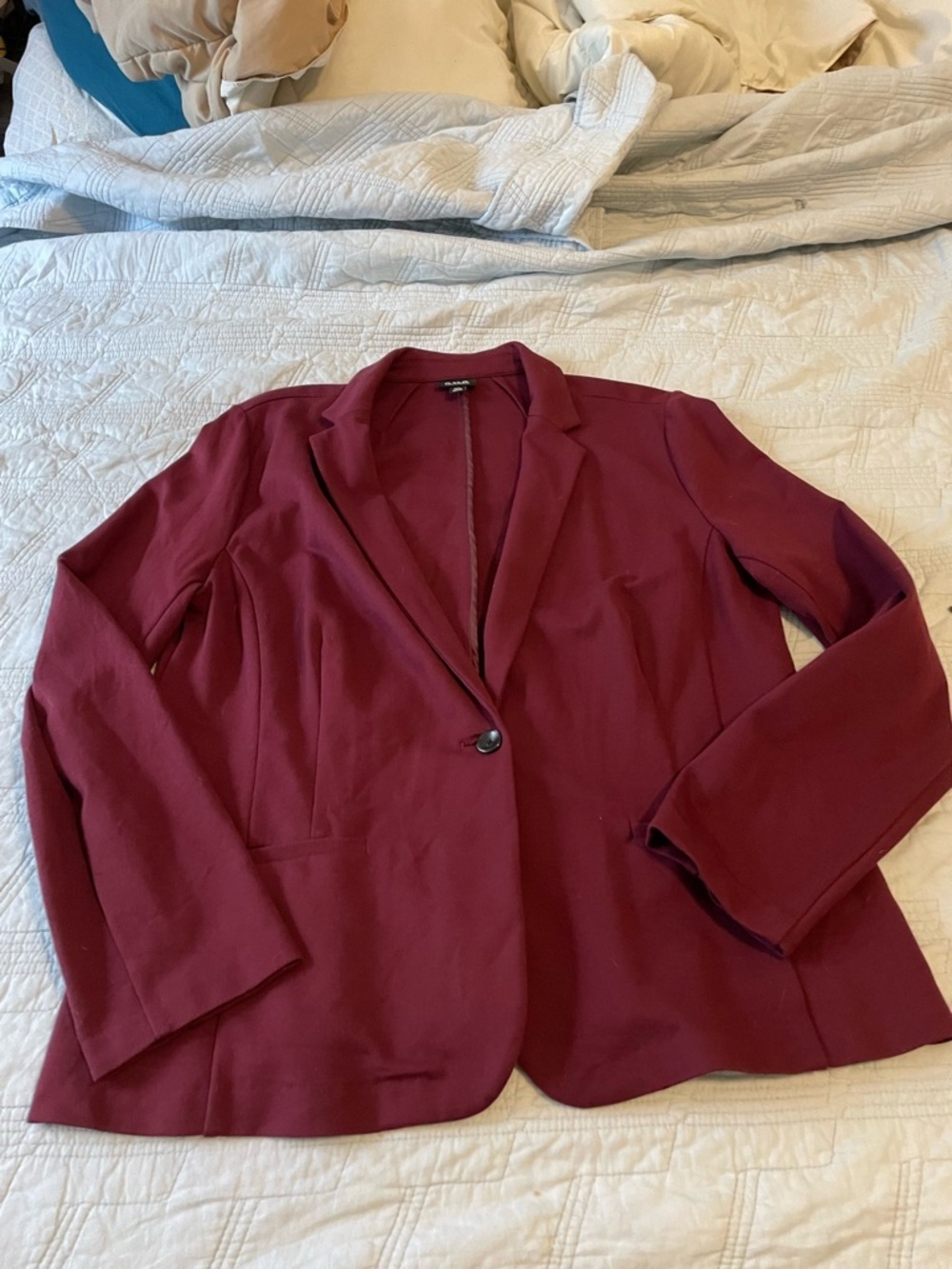 Women's Single-Button Burgundy Purple Blazer